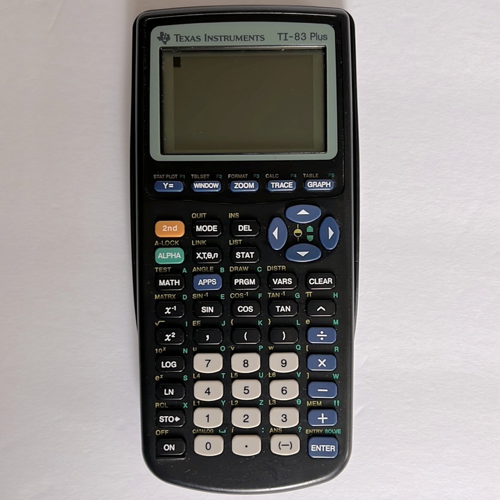TI-83 Plus graphing calculator with cover